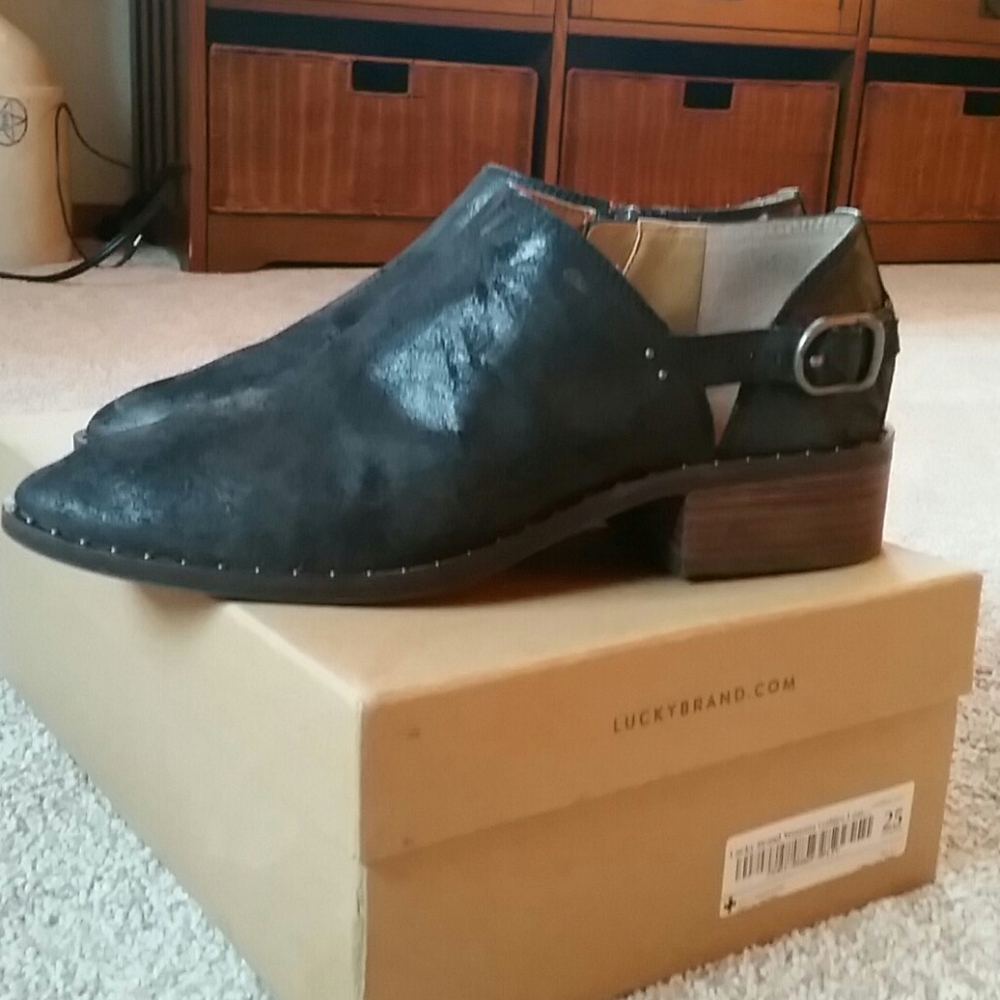 LUCKY BRAND WOMENS LEATHER ANKLE BOOTIES